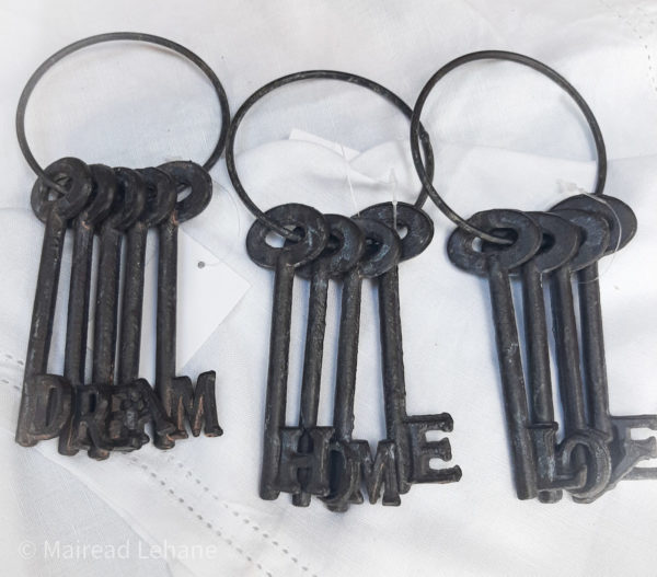 cast iron keys on a ring spelling love, home or dream