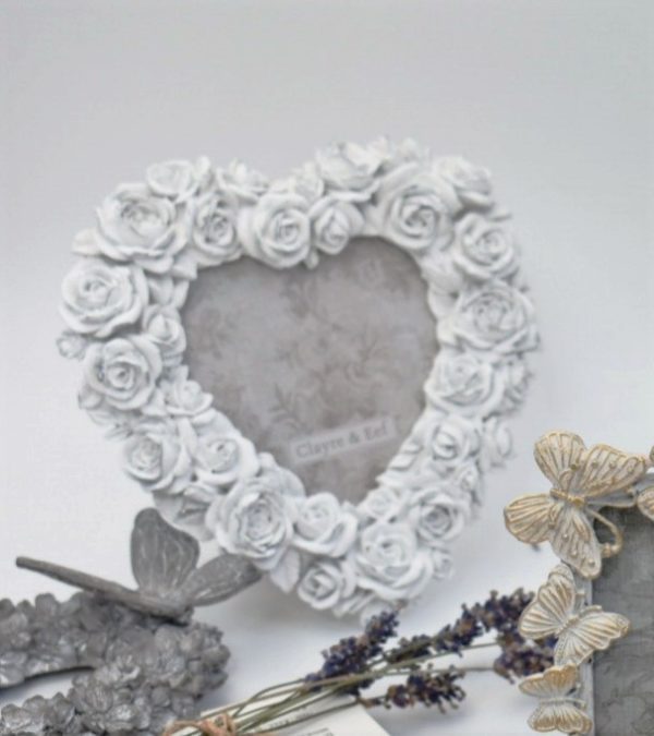 heart shaped frame standing with lavender
